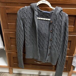 Brandy Melville Charcoal Cable Knit Cardigan